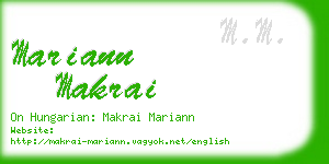 mariann makrai business card